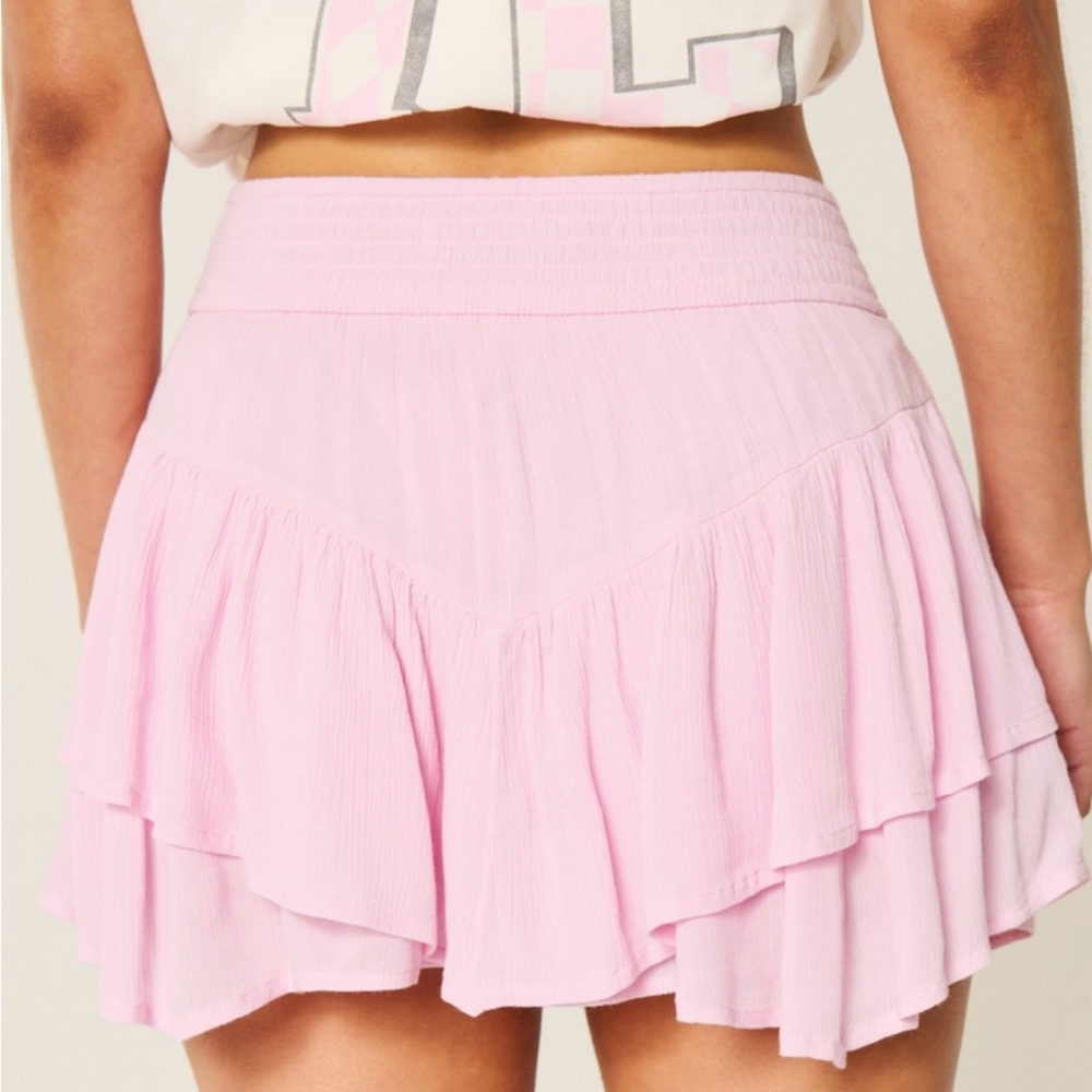 Pink Ruffled Mini Skort - Picture 3 of 5